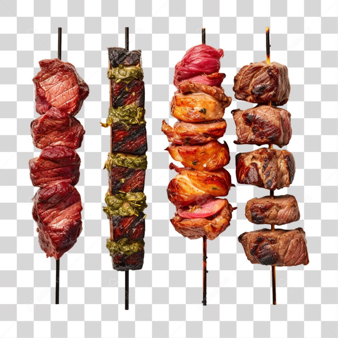 Carne Assada Churrasco Espetos PNG Transparente