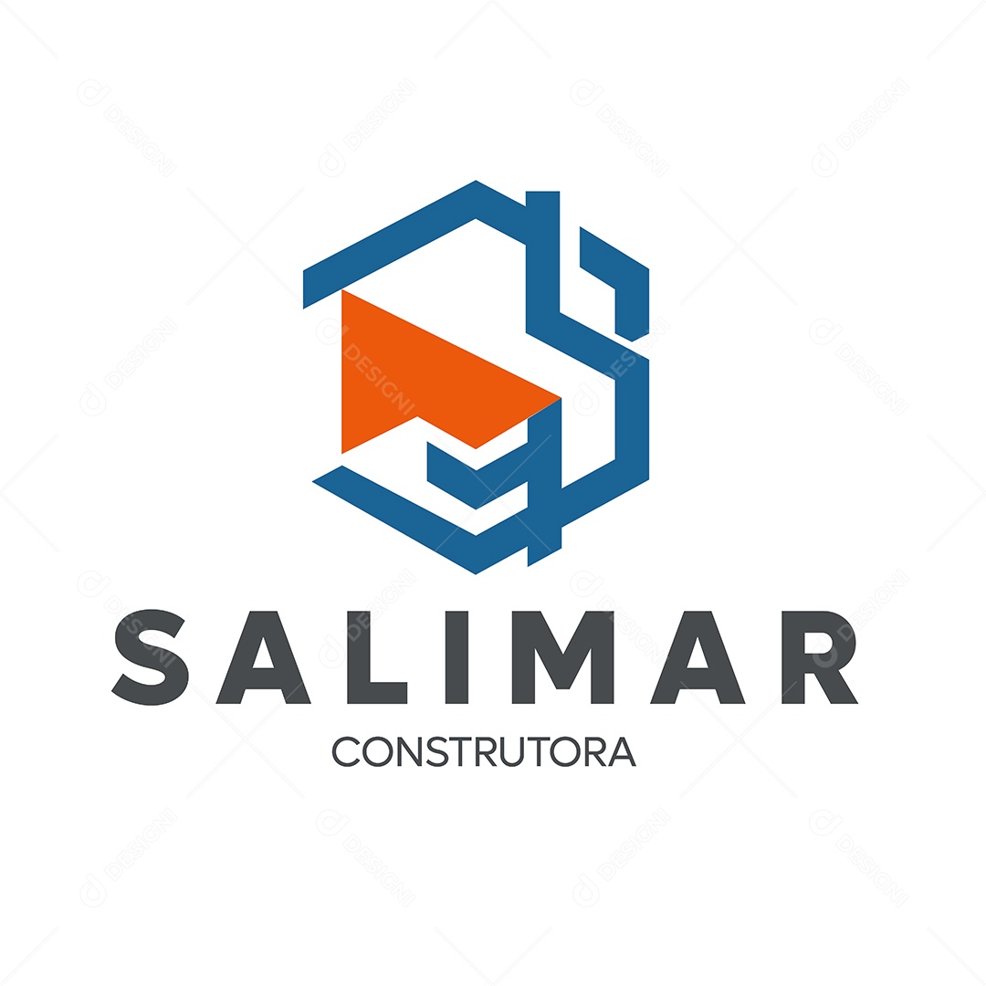 Modelo de Logo de Construtora Ilustração Vetor EPS