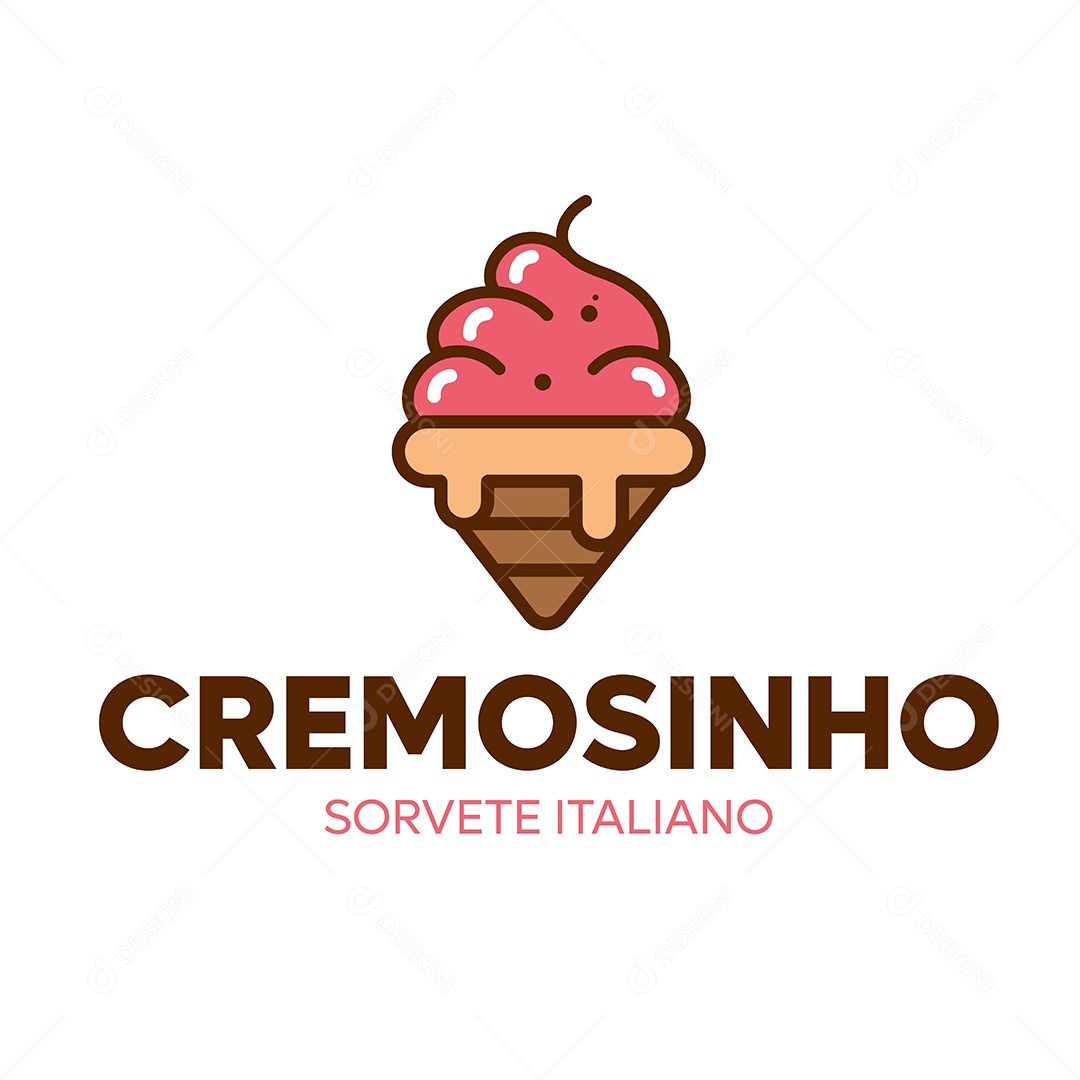 Modelo de Logo de Sorveteria Ilustração Vetor EPS