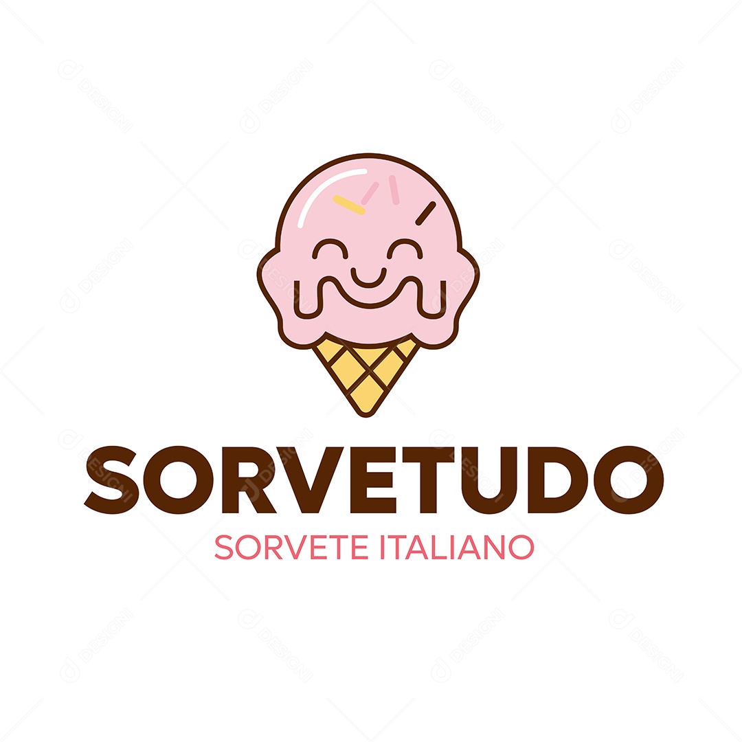 Modelo de Logo de Sorveteria Ilustração Vetor EPS