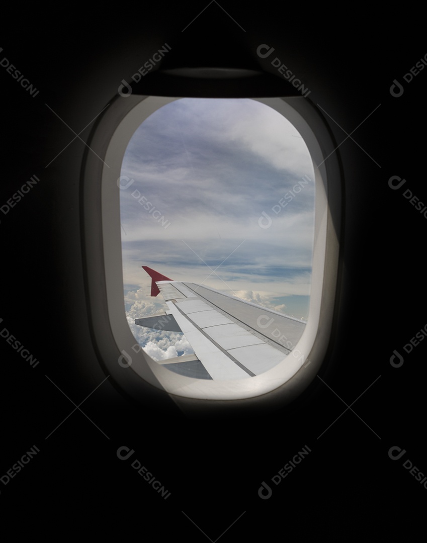 Vista da janela de avião