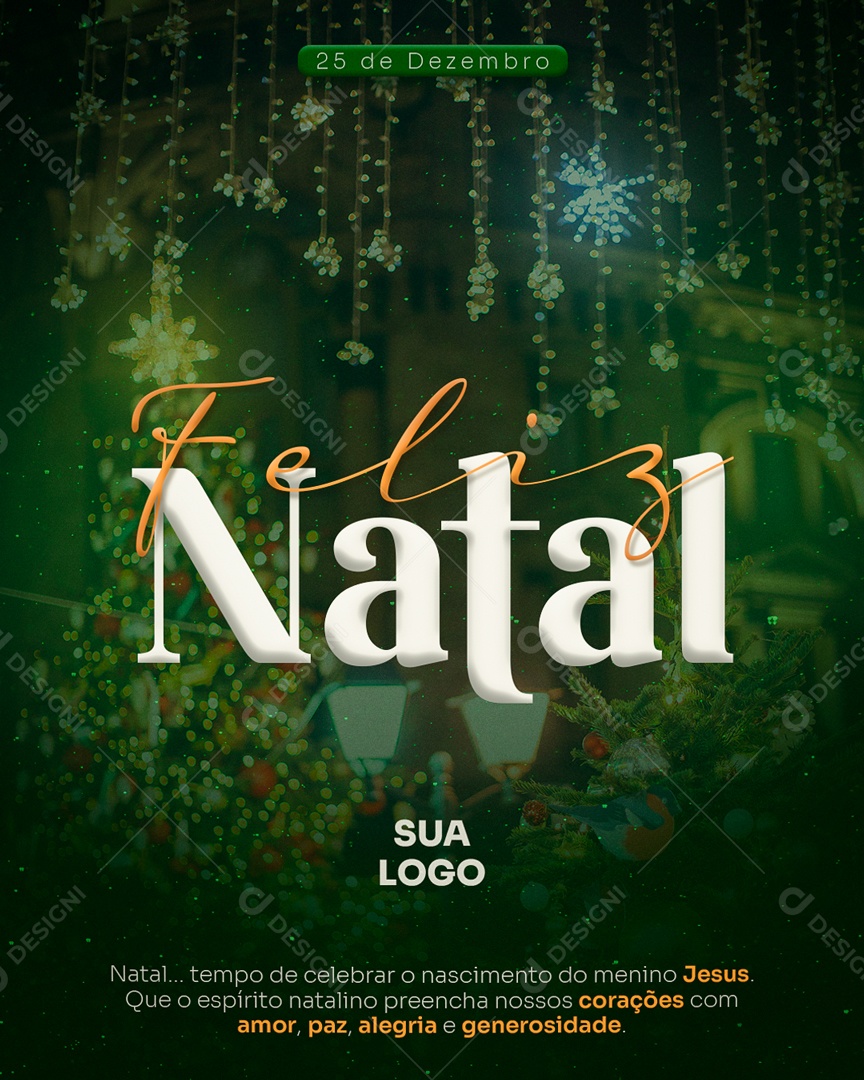 Social Media Story Feliz Natal Amor Paz Alegria PSD Editável
