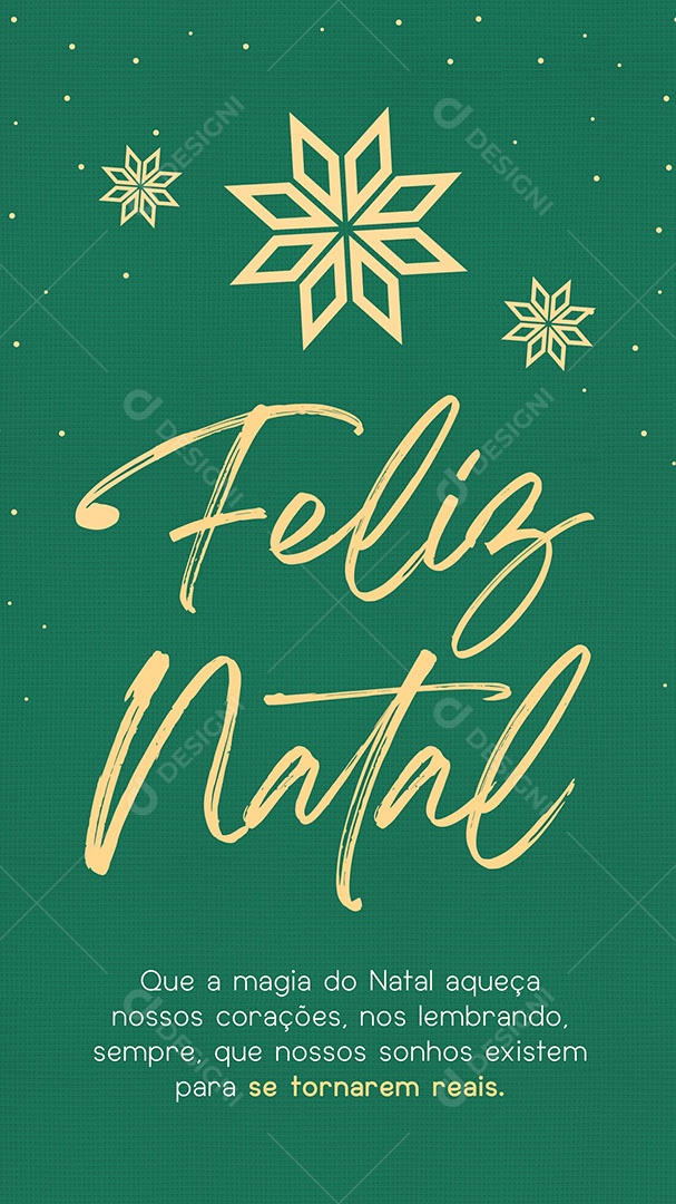 Story Feliz Natal que a Magia Aqueça Nossos Corações Social Media PSD Editável