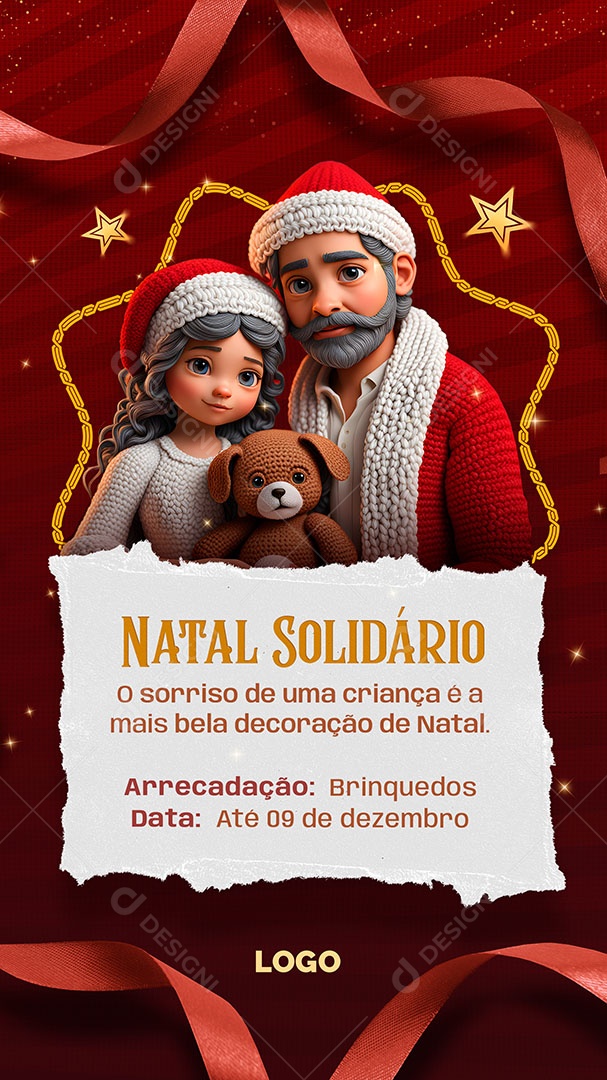 Story Natal Solidário o Sorriso de uma Criança é a mais Bela Decoração Social Media PSD Editável