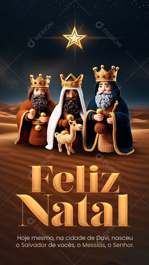 Story Feliz Natal Hoje Mesmo na Cidade de Davi Nasceu o Salvador Social Media PSD Editável