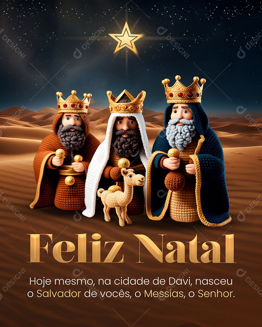 Feliz Natal Hoje Mesmo na Cidade de Davi Nasceu o Salvador Social Media PSD Editável