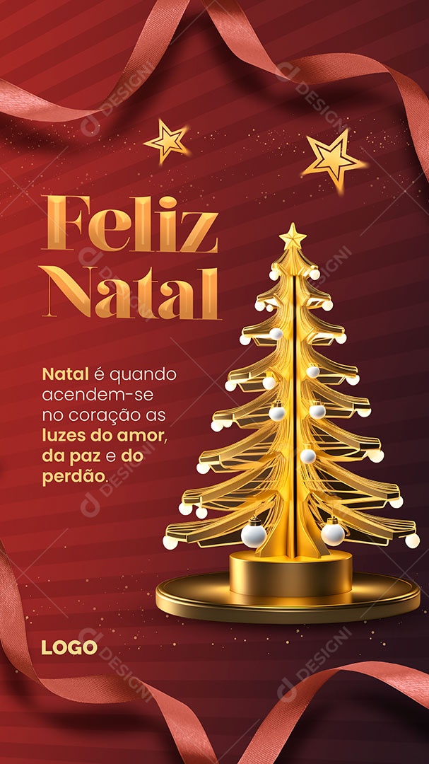 Story Feliz Natal é Quando Acendem-se no Coração as Luzes do  Amor da Paz e do Perdão Social Media PSD Editável
