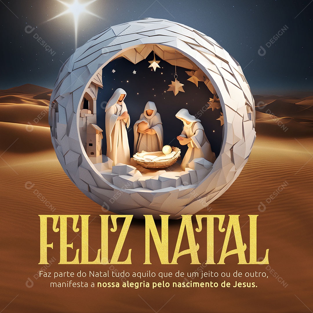 Feed Feliz Natal Faz Parte tudo Aquilo que de um Jeito ou de Outro Manifesta a nossa Alegria Social Media PSD Editável