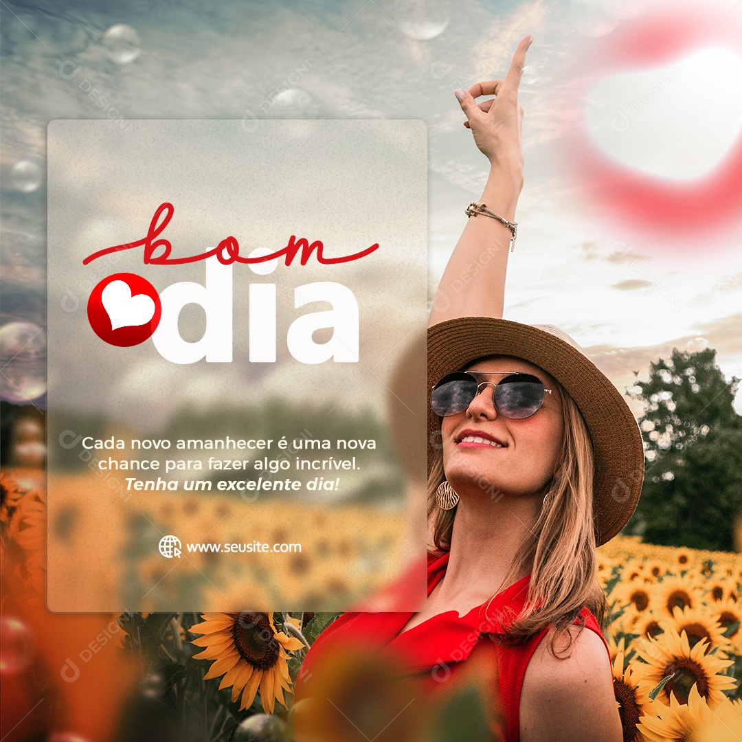 Bom Dia Tenha Um Excelente Dia Social Media PSD Editável