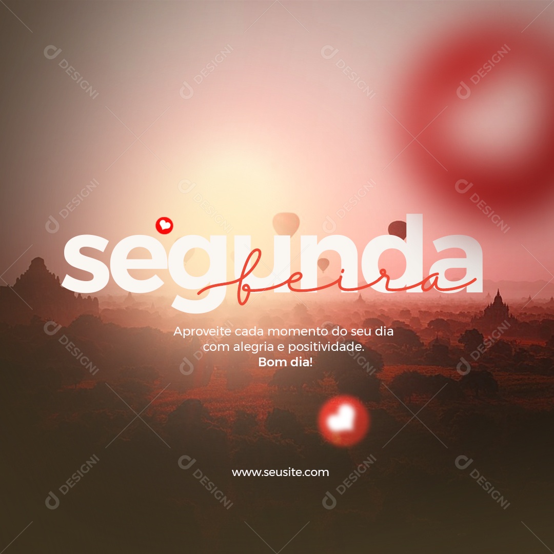 Segunda Feira Alegria e Positividade Bom Dia Social Media PSD Editável