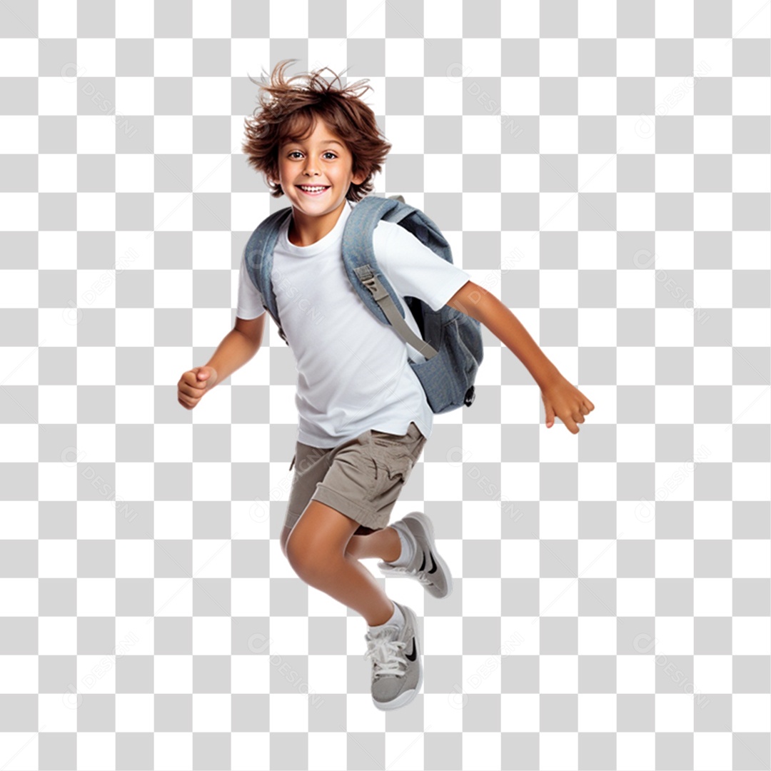 Criança Voltando as Aulas PNG Transparente