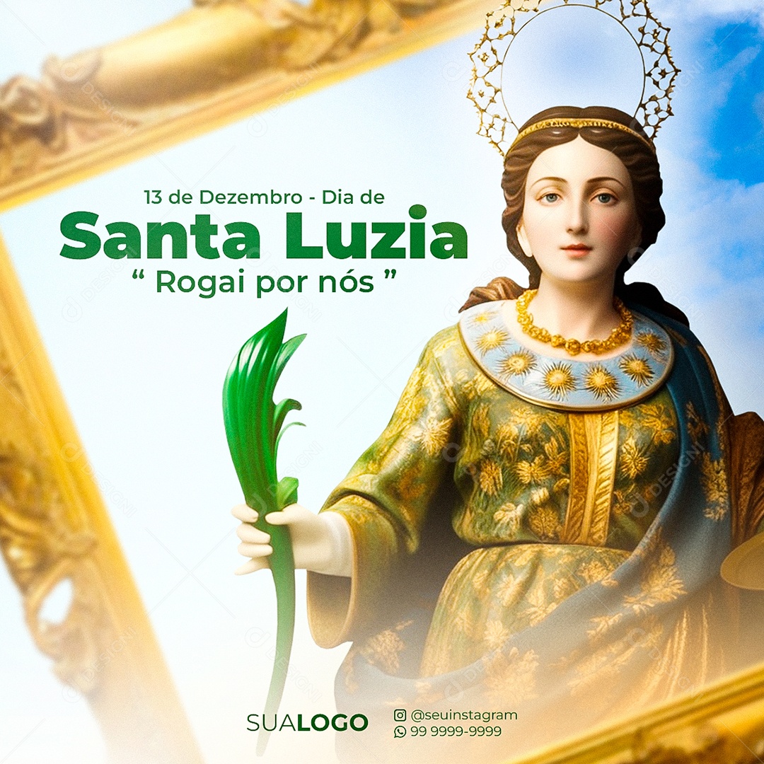 Dia de Santa Luzia Rogai por Nós Social Media PSD Editável