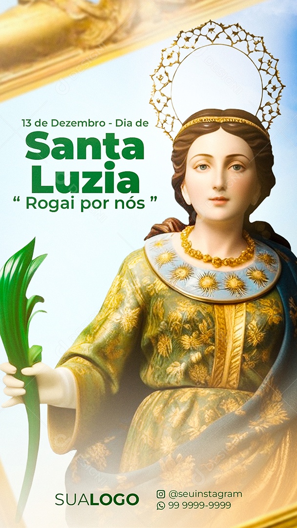 Story Dia de Santa Luzia Rogai por Nós Social Media PSD Editável