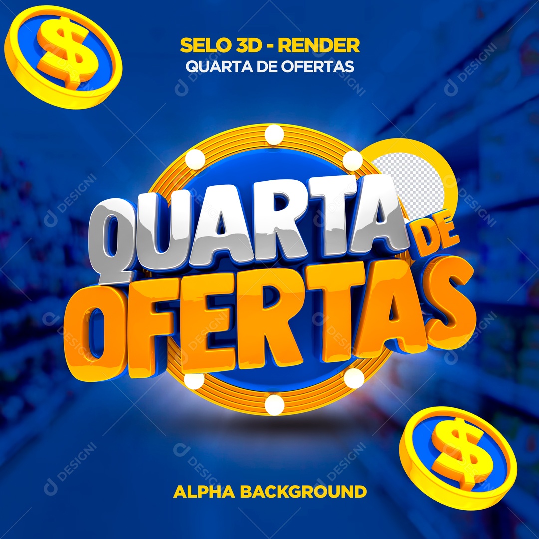 Selo 3D Quarta De Ofertas Para Composição PSD