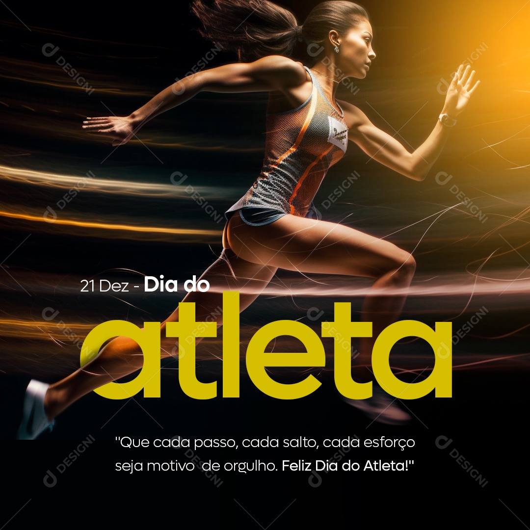 Social Media Dia do Atleta 21 de Dezembro PSD Editável