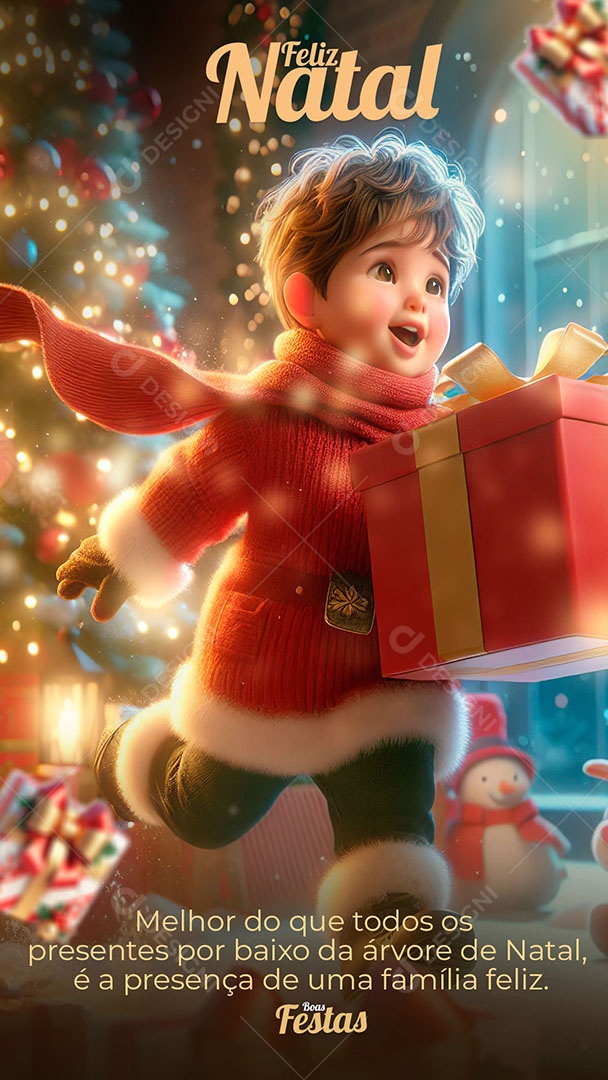 Story Feliz Natal é a Presença de uma Família Feliz Social Media PSD Editável