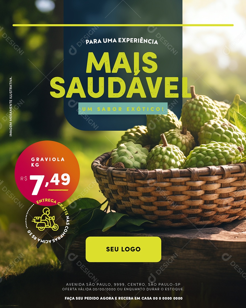 Hortifruti Graviola Para uma Experiência Mais Saudável um Sabor Exótico Social Media PSD Editável