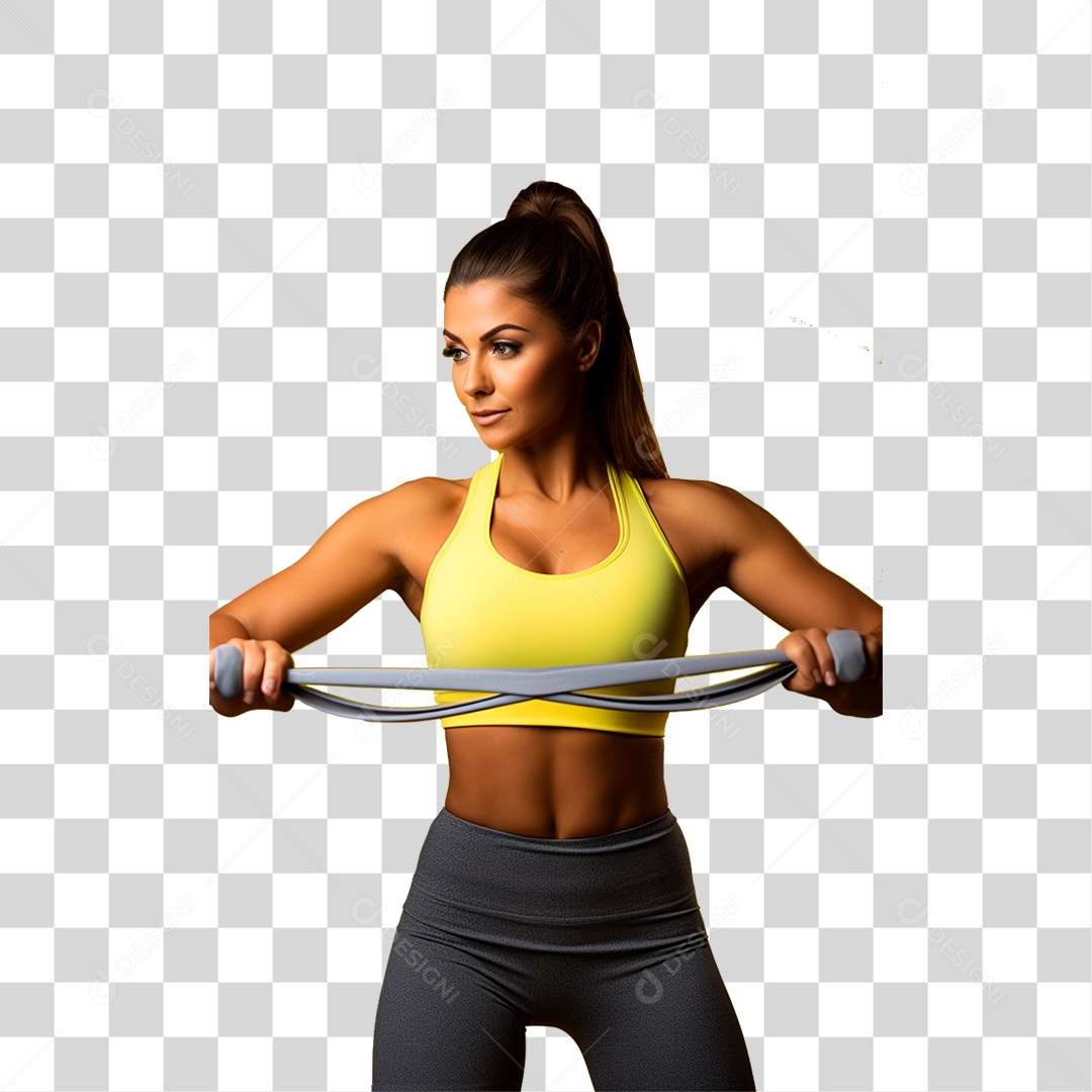 Mulher Malhando Academia Musculação PNG Transparente