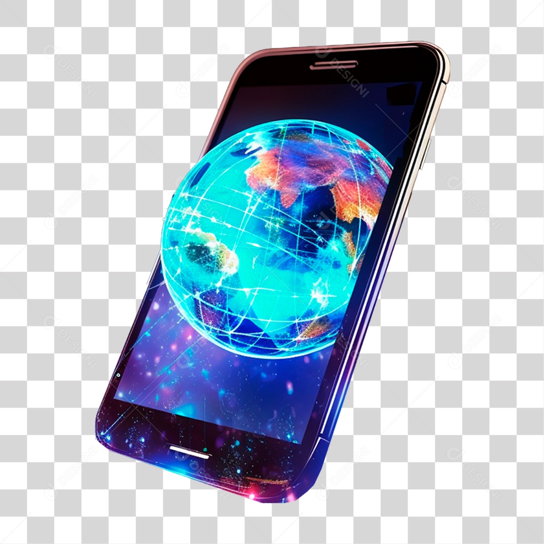 Globo em Tela de Celular PNG Transparente
