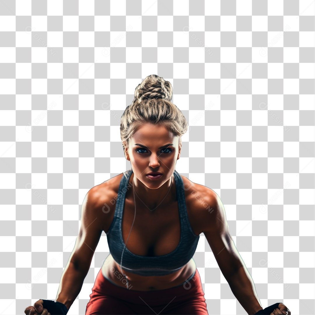 Mulher Malhando Academia Musculação PNG Transparente