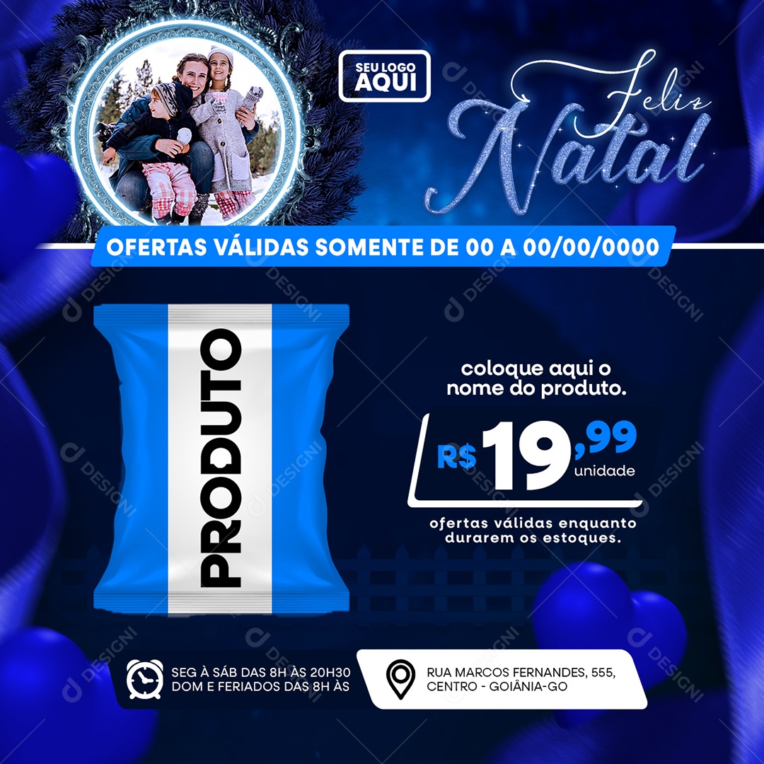 Supermercado Produto Feliz Natal Ofertas Social Media PSD Editável