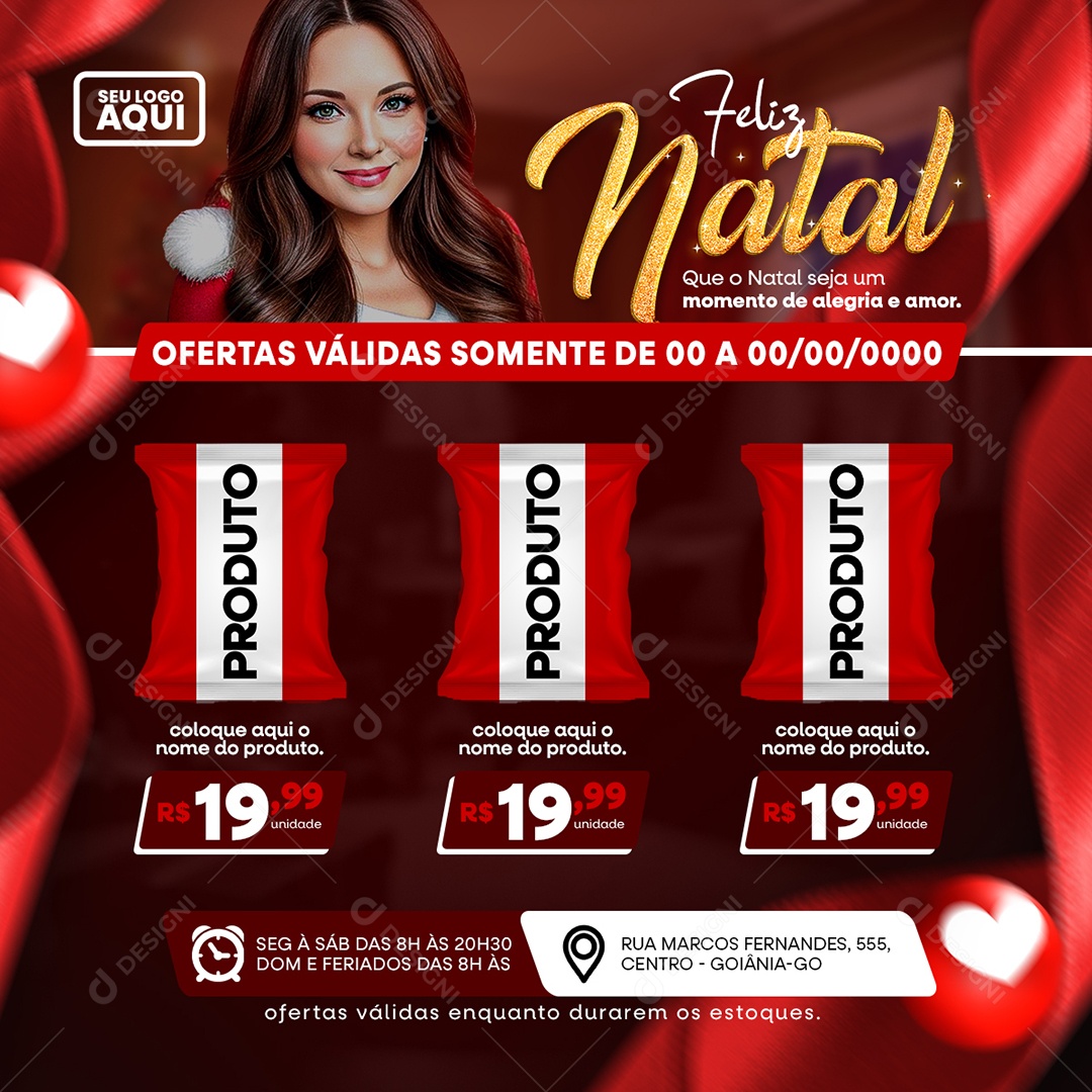 Social Media Supermarket Products Merry Christmas Offers Editable PSD