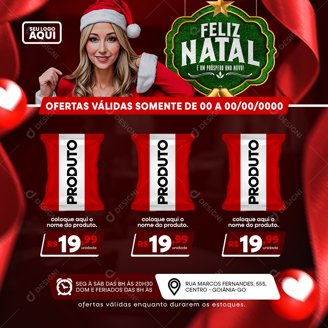 Supermercado Produtos Ofertas Feliz Natal E Um Próspero Ano Novo Social Media PSD Editável