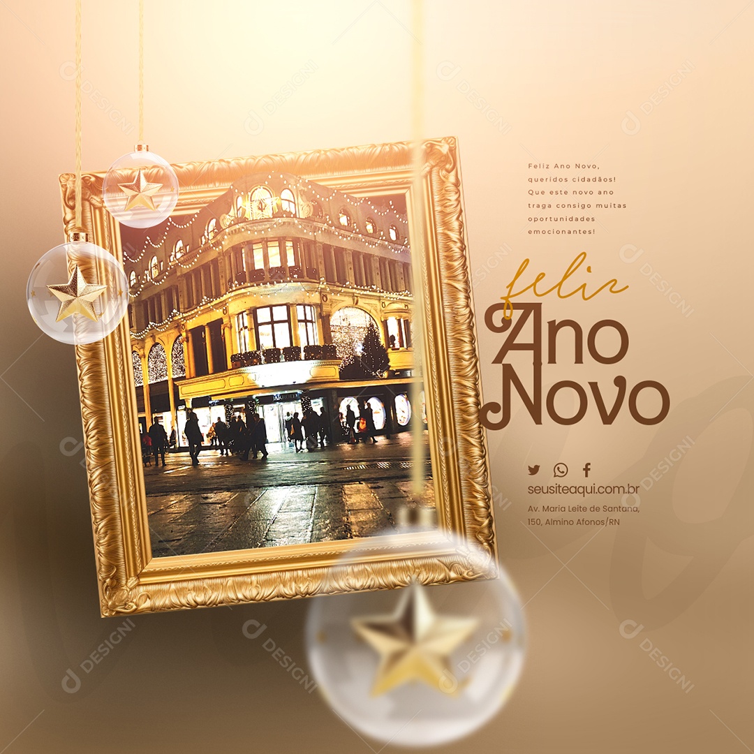 Prefeitura Feliz Ano Novo Cidade Queridos Cidadãos Que este Novo Ano Traga Consigo Muitas Oportunidades Social Media PSD Editável