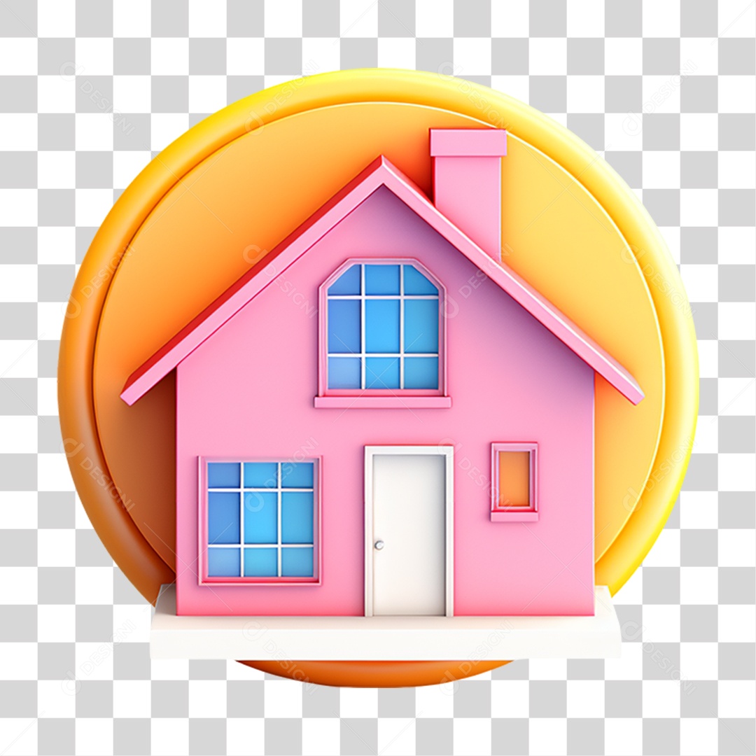 Ícone Casa Colorida Desenho Modelos PNG Transparente