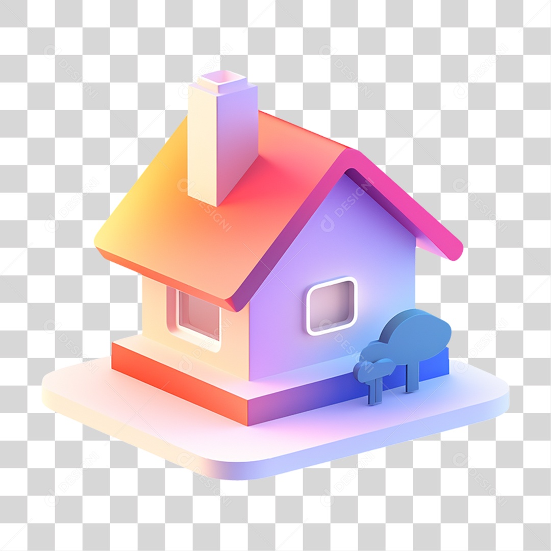 Ícone Casa Colorida Desenho Modelos PNG Transparente