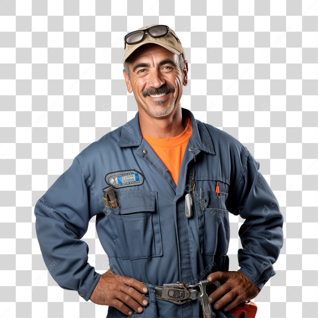 Homem Mecânico Oficina PNG Transparente