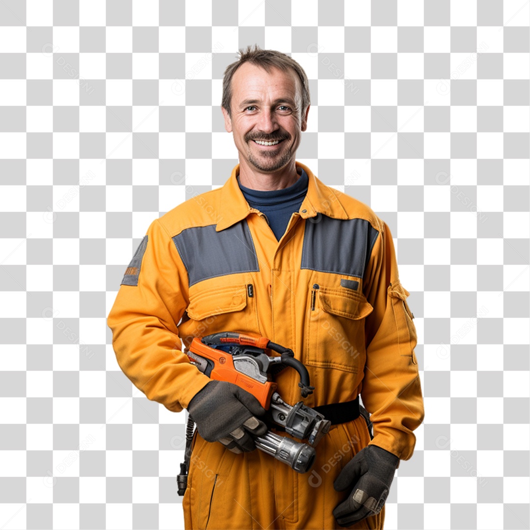 Homem Mecânico Oficina PNG Transparente
