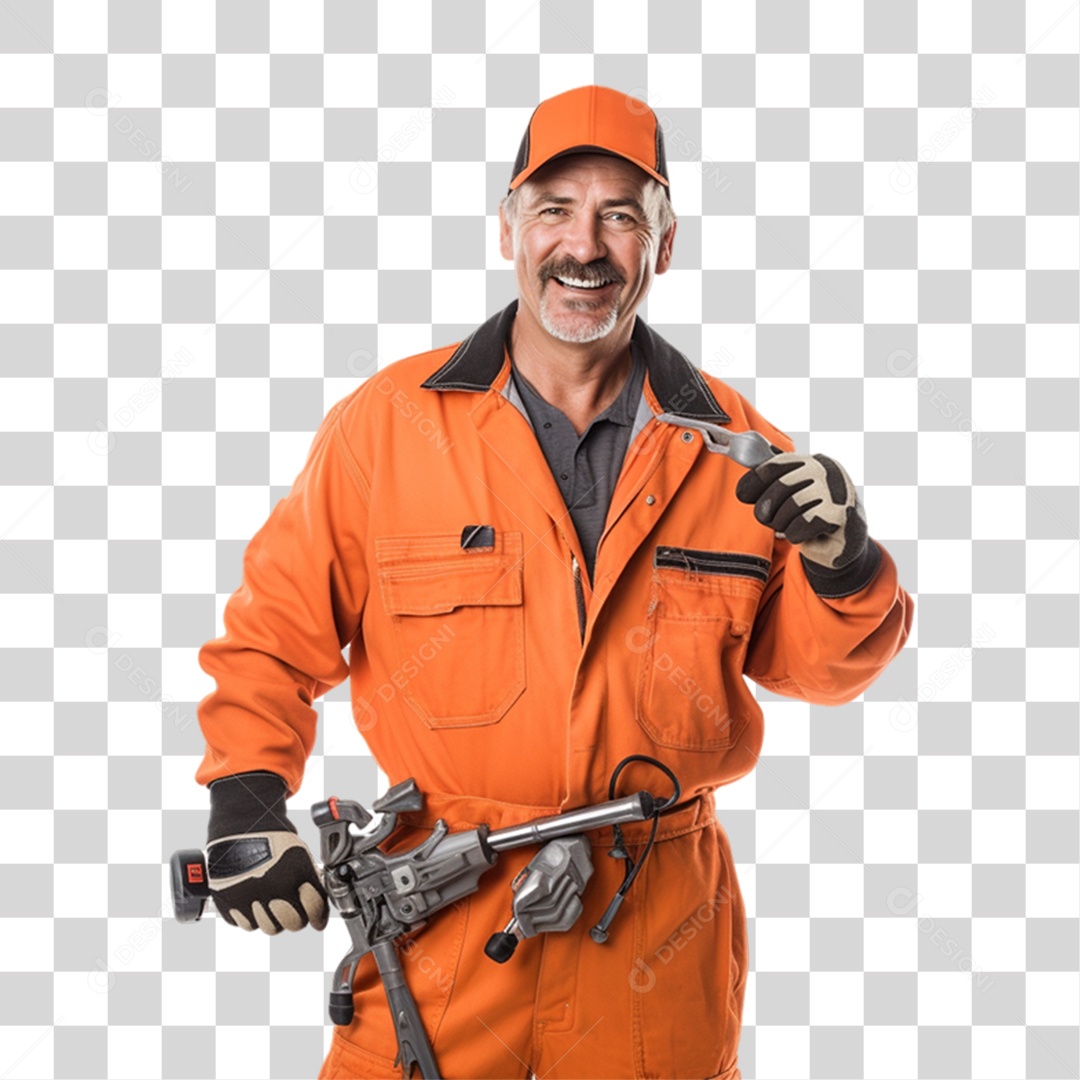 Homem Mecânico Oficina PNG Transparente