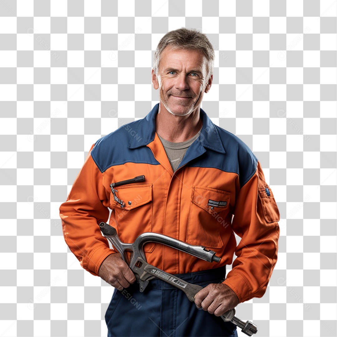 Homem Mecânico Oficina PNG Transparente