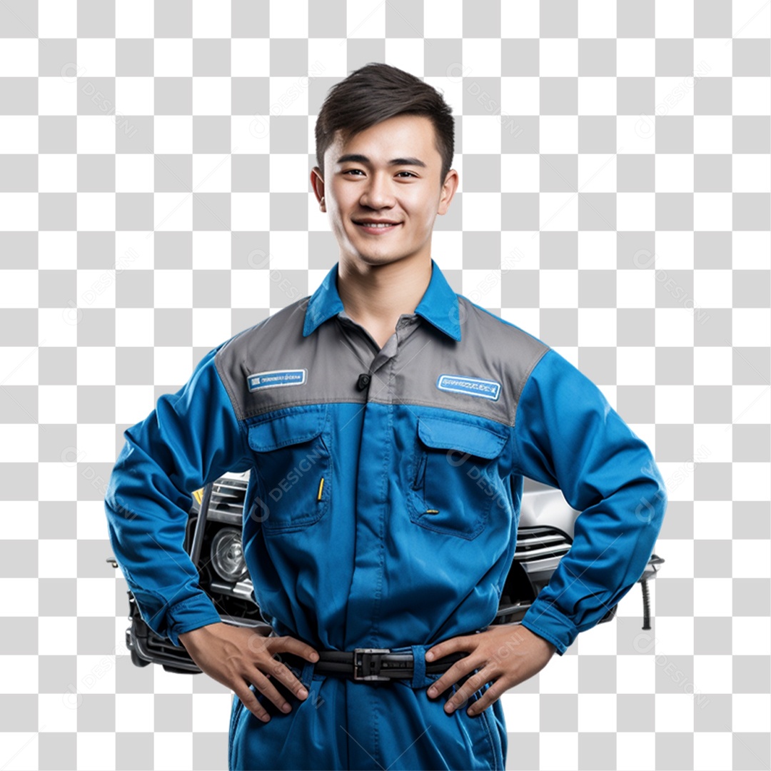 Homem Mecânico Oficina PNG Transparente