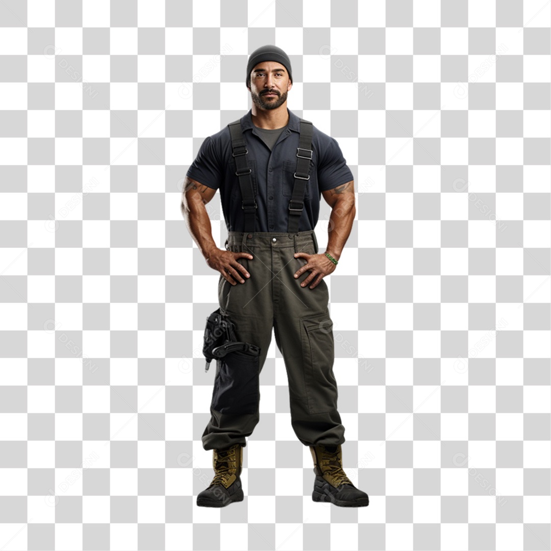 Homem Mecânico Oficina PNG Transparente