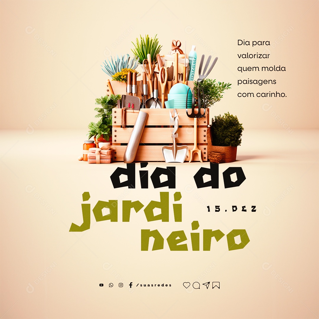 Dia do Jardineiro Dia para Valorizar quem Molda Paisagens com Carinho Social Media PSD Editável