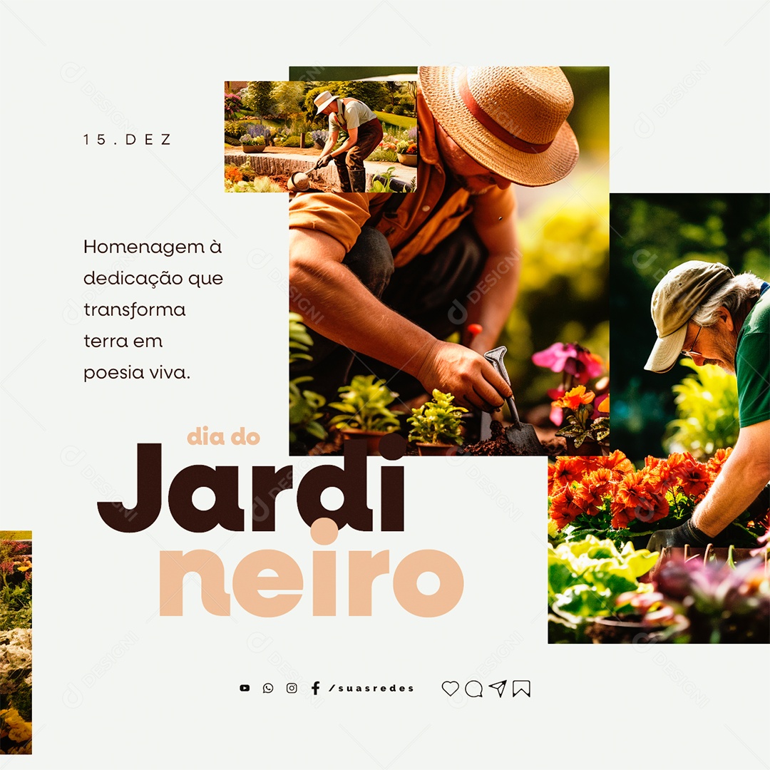 Dia do Jardineiro Homenagem à Dedicação que Transforma Terra em Poesia Viva Social Media PSD Editável