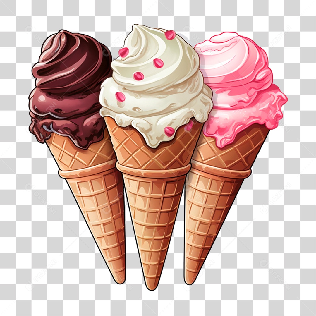 Casquinhas de Sorvete PNG Transparente