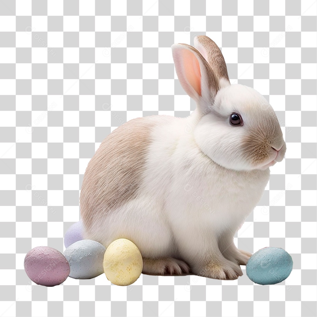 Coelho Ovos Páscoa PNG Transparente