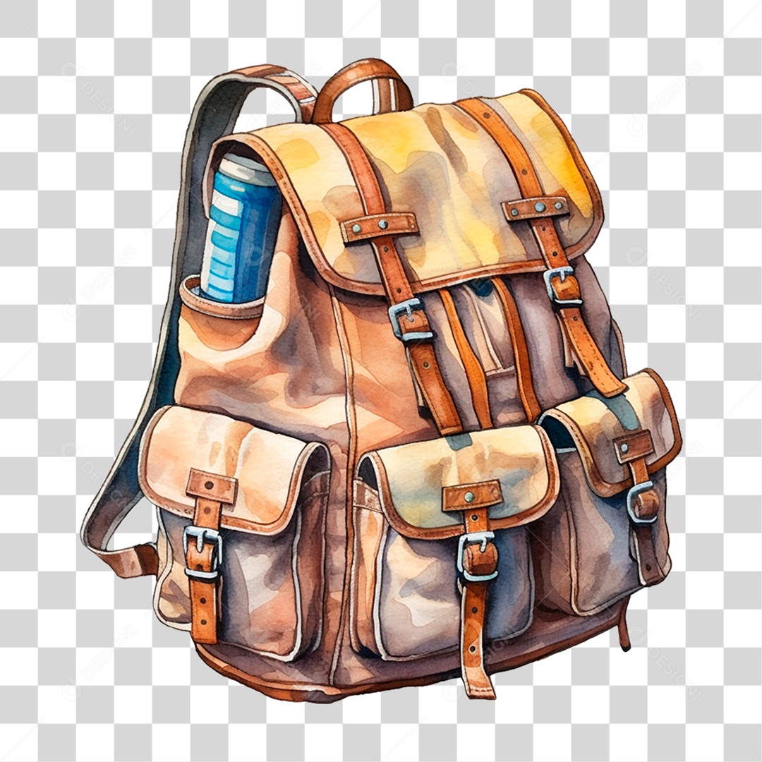 Bolsa Materiais Volta as Aulas PNG Transparente