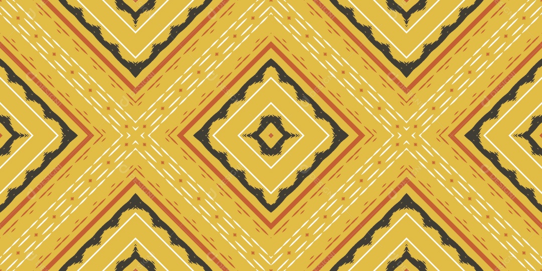 Ilustração de Padrão Tribal Tradicional Amarelo Vetor EPS