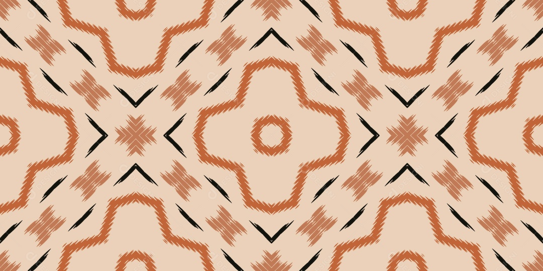 Ilustração de Padrão Tribal Tradicional Colorido Vetor EPS