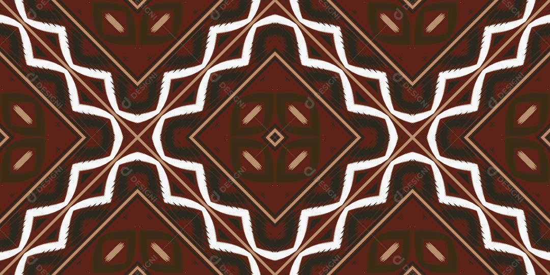 Ilustração de Padrão Tribal Tradicional Colorido Vetor EPS