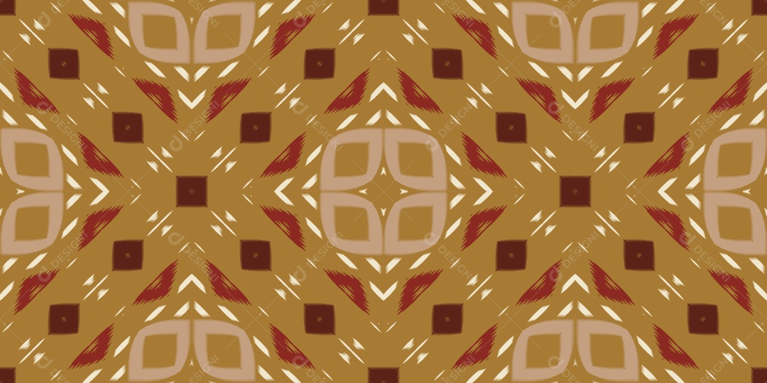 Ilustração de Padrão Tribal Tradicional Colorido Vetor EPS