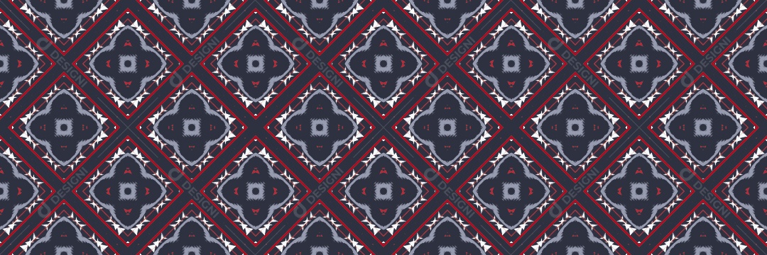 Ilustração de Padrão Tribal Tradicional Colorido Vetor EPS