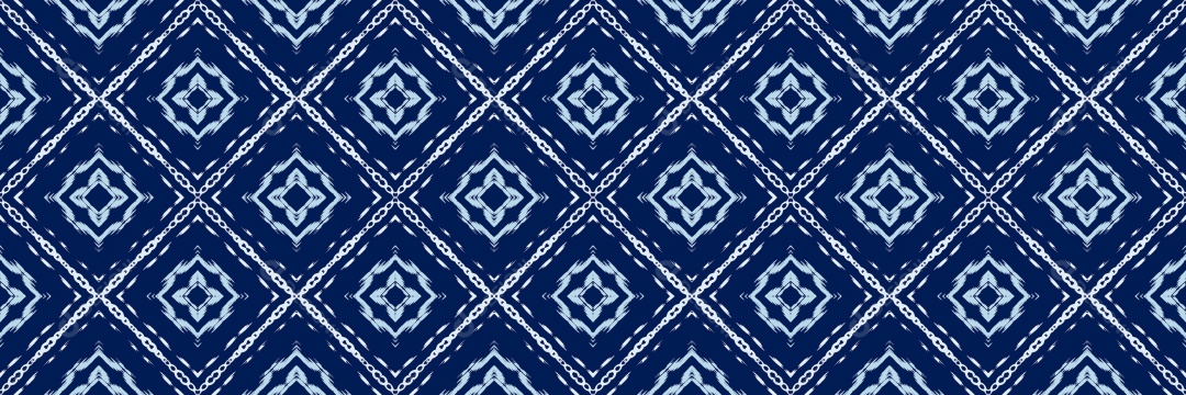 Ilustração de Padrão Tribal Tradicional Azul Vetor EPS