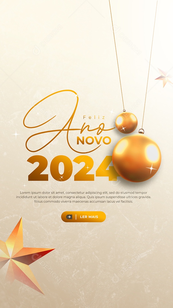 Social Media Story Feliz Ano Novo 2024 PSD Editável