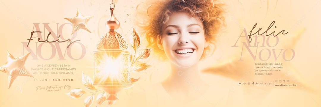 Carrossel Feliz Ano Novo Brindemos ao Tempo Que se Inicia Social Media PSD Editável