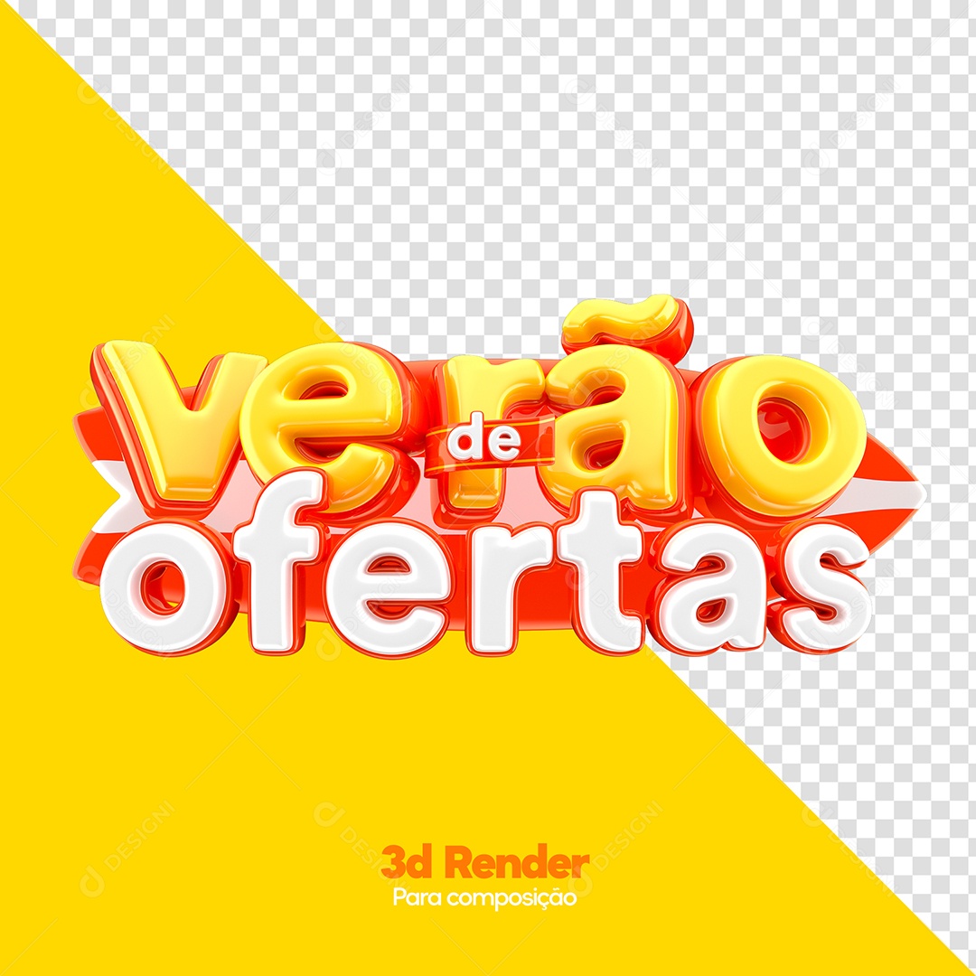 Summer Offers Yellow Red and White 3D Stamp for PSD Composition